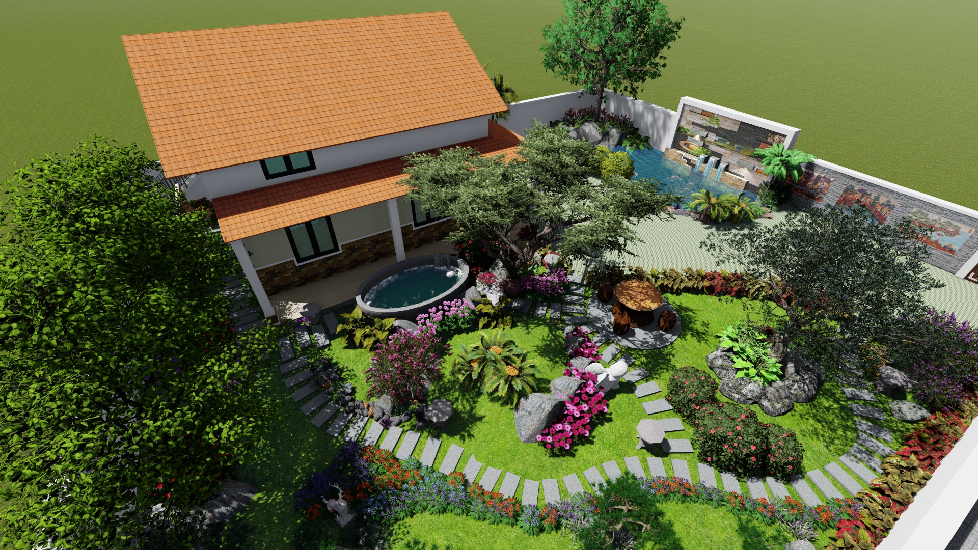 Thiết kế chăm sóc cây xanh sân vườn tại Quảng Ngãi