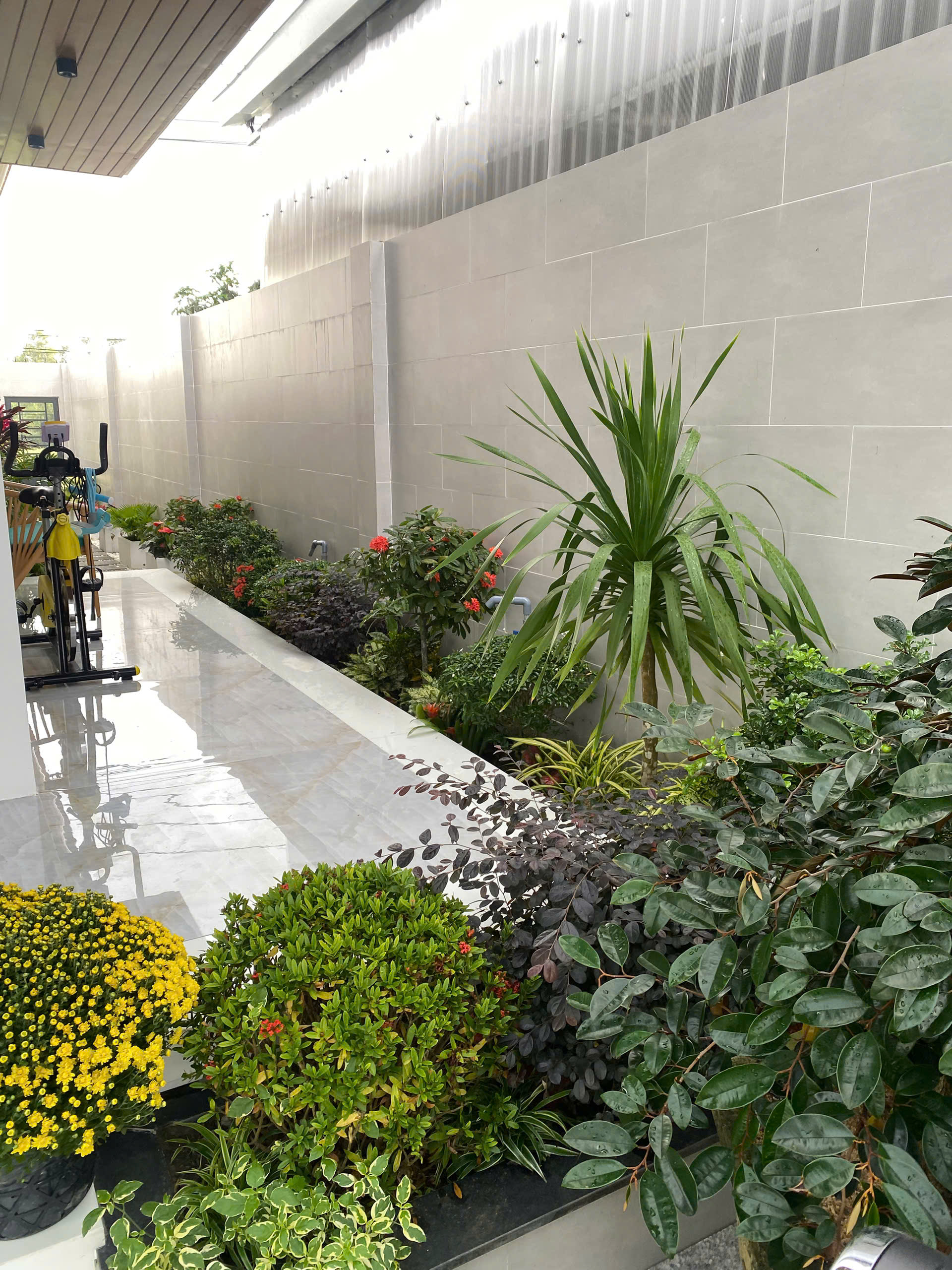 Thi công tiểu cảnh sân vườn nhà anh Vũ - Bình Long